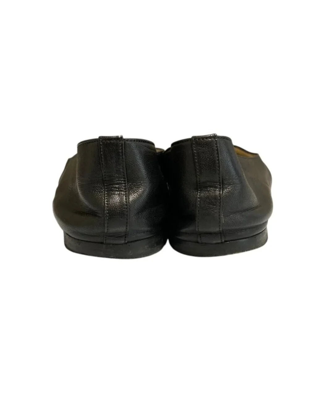 Chanel Turnlock CC Logo Plain Toe Shoes Flat Leather Pumps Black